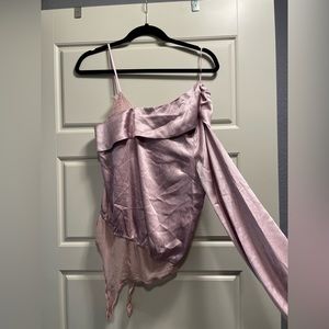 Lush One Shoulder Satin Body Suit